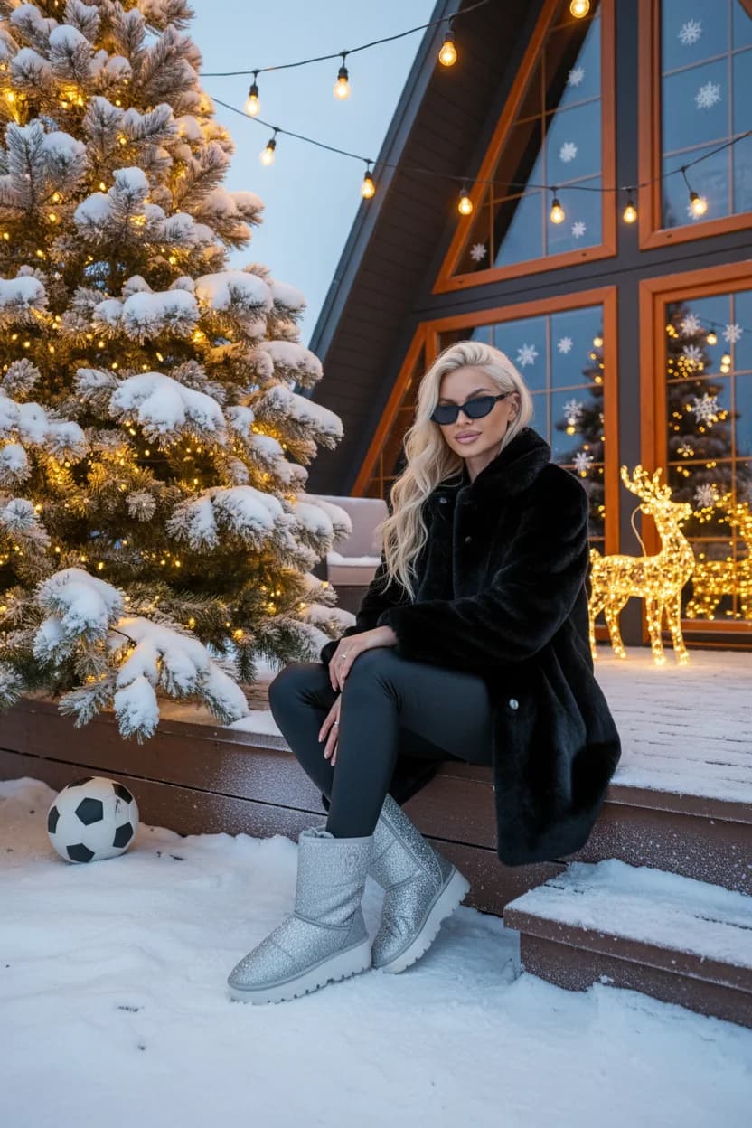 Тренд ИИ фотосессии: Зимний Шик — пример ИИ-фото на Sorya.ru