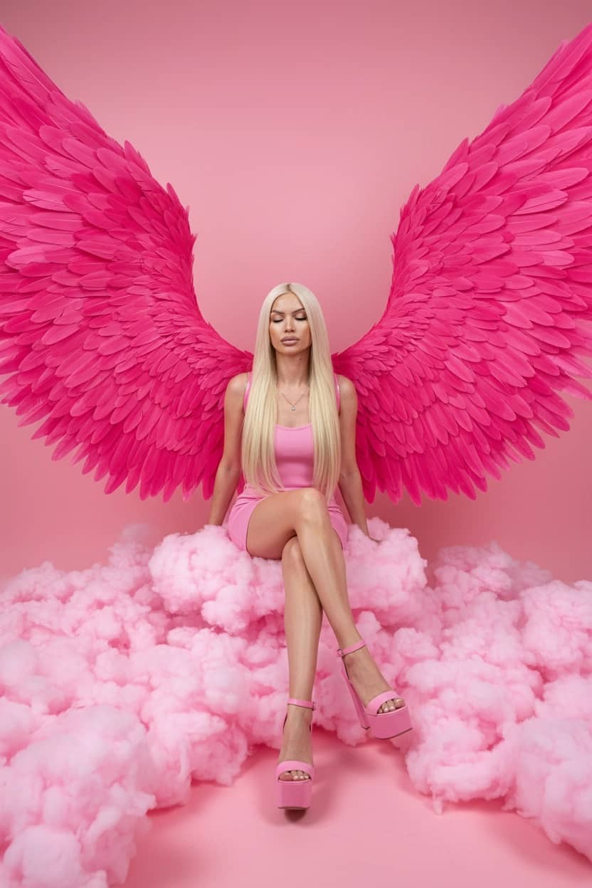Креативная ИИ фотосессия: Зефирный сон — пример генерации Sorya.ru