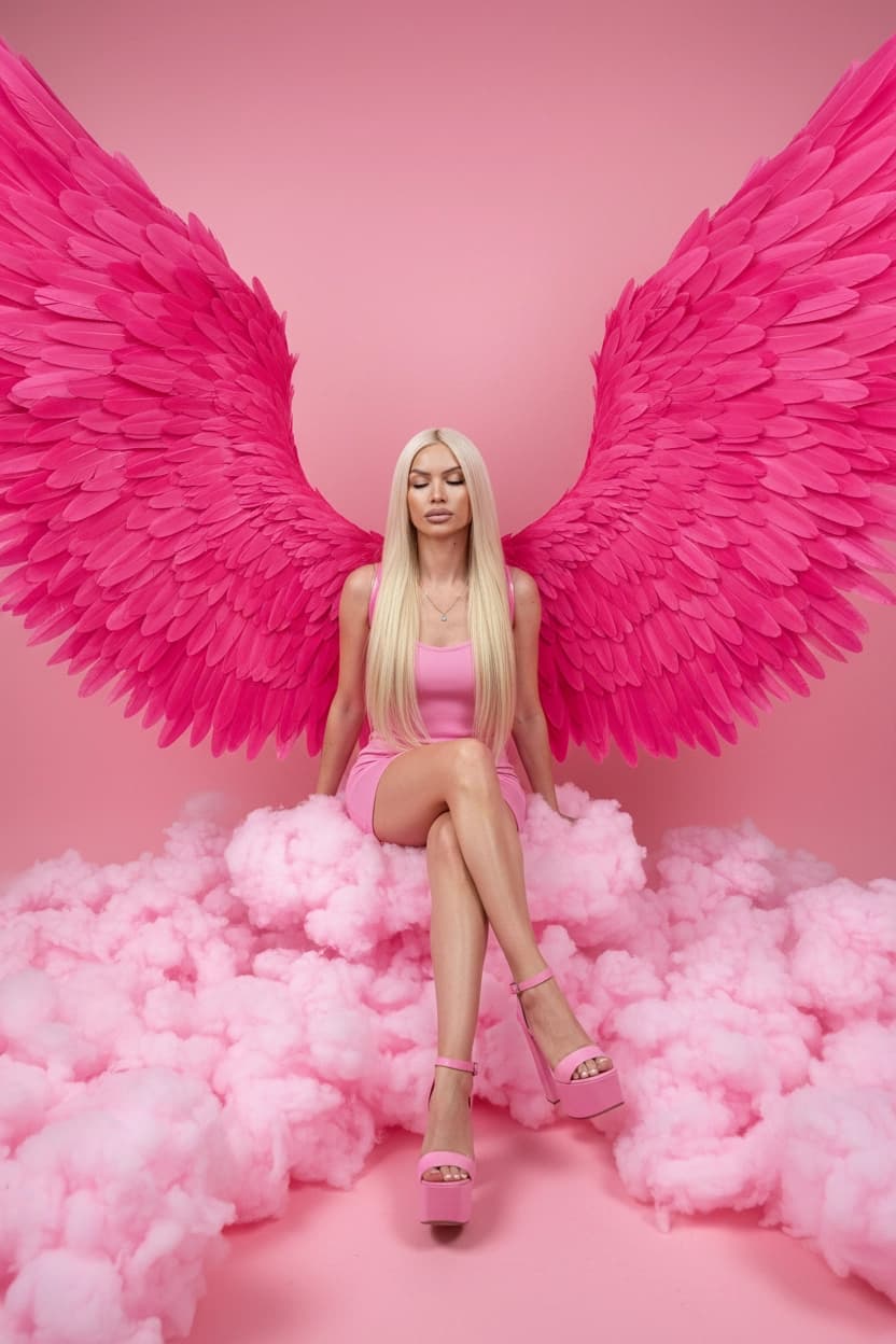 Тренд ИИ фотосессии: Зефирный сон — пример ИИ-фото на Sorya.ru