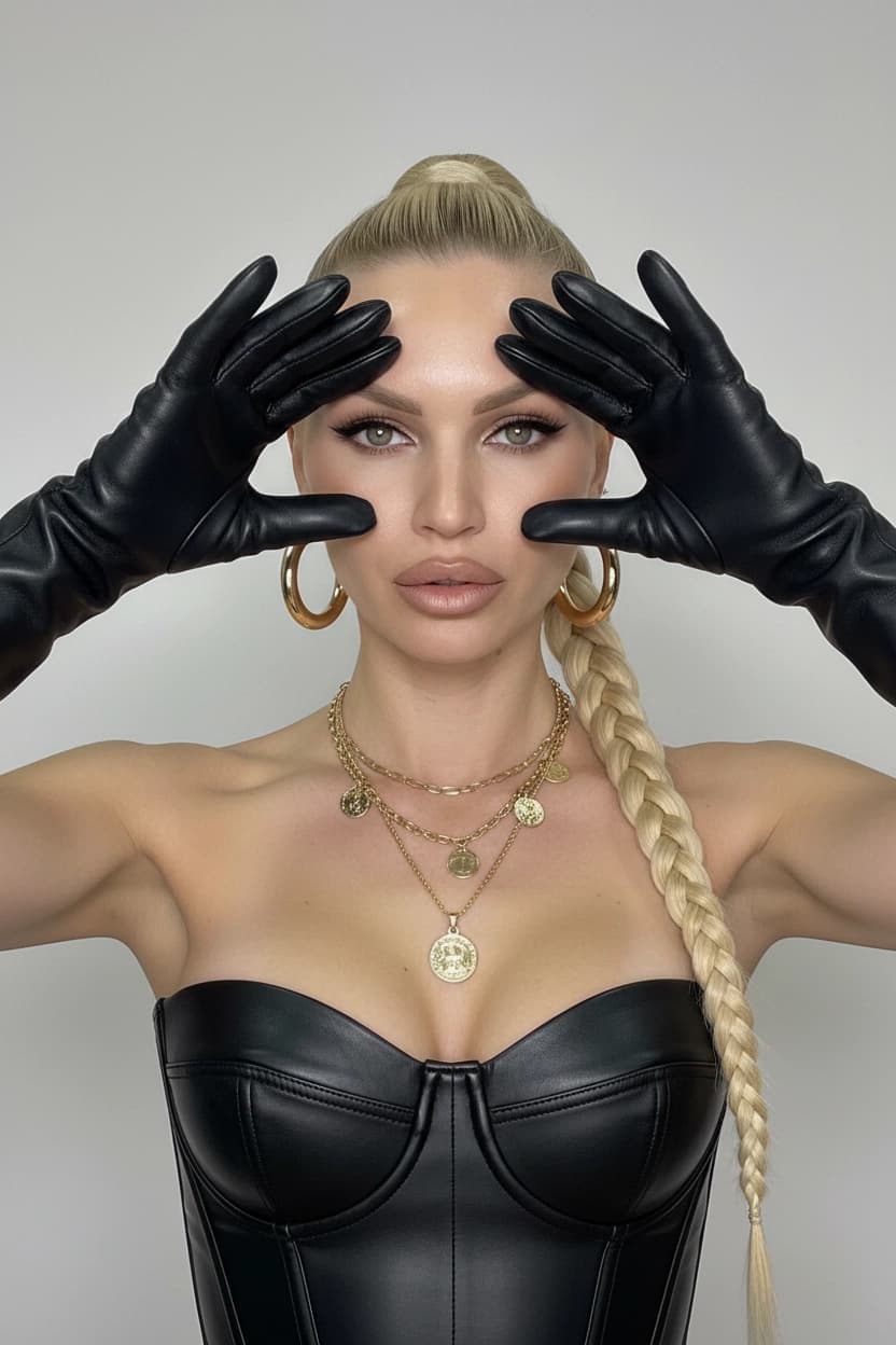 Тренд ИИ фотосессии: Симметрия взгляда — пример ИИ-фото на Sorya.ru