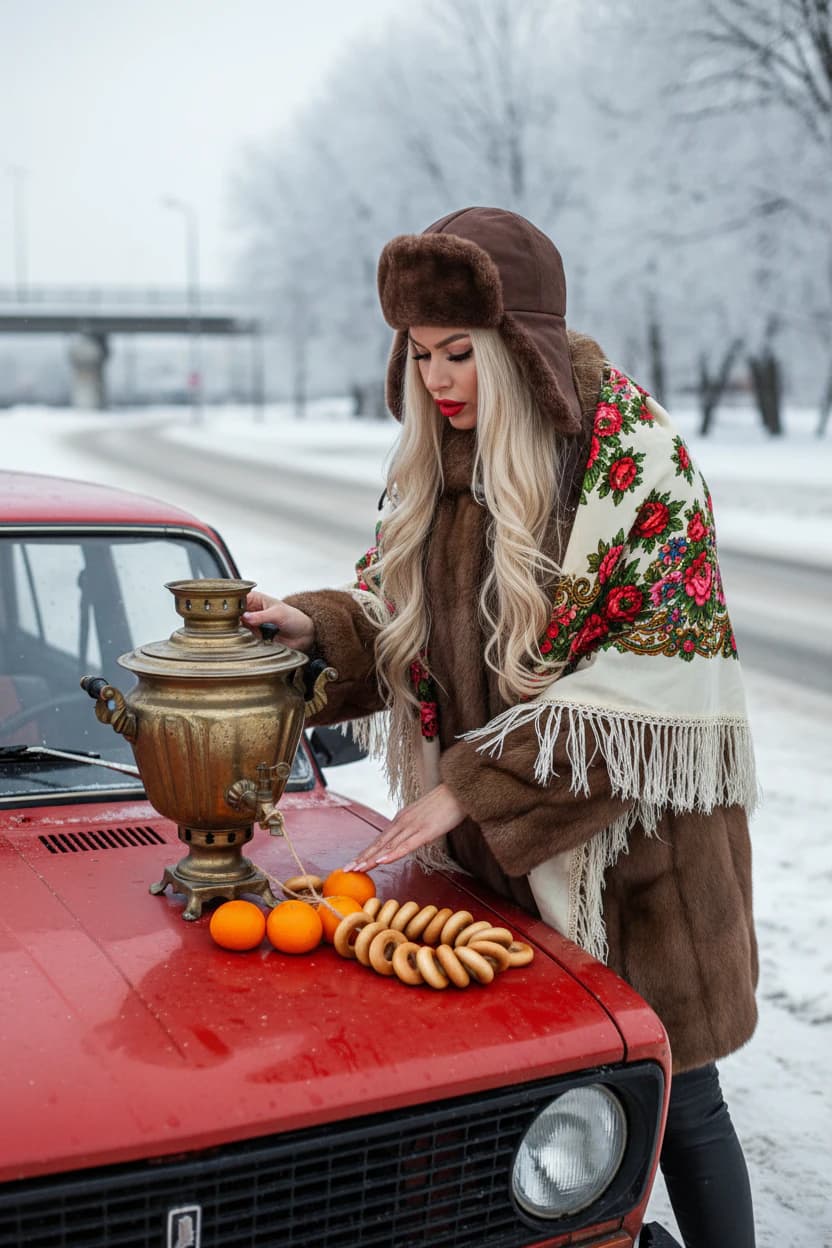 Вариант образа в стиле Русская зима: Вне времени — ИИ генерация фото