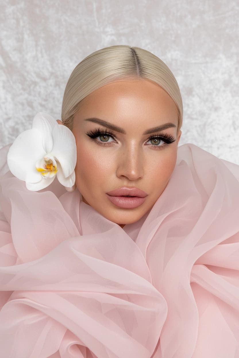 Тренд ИИ фотосессии: Шепот Орхидеи — пример ИИ-фото на Sorya.ru