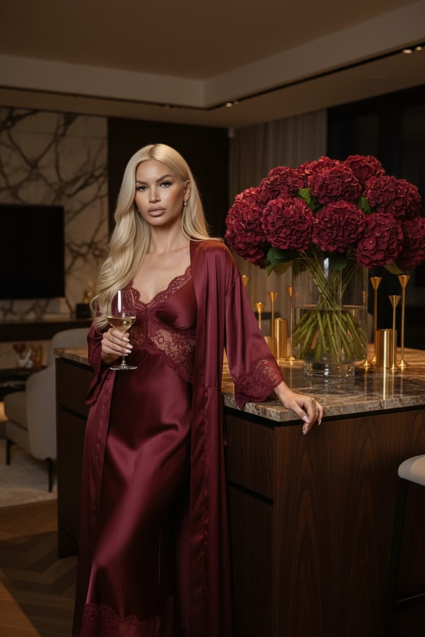 Тренд ИИ фотосессии: Полуночная элегантность — пример ИИ-фото на Sorya.ru