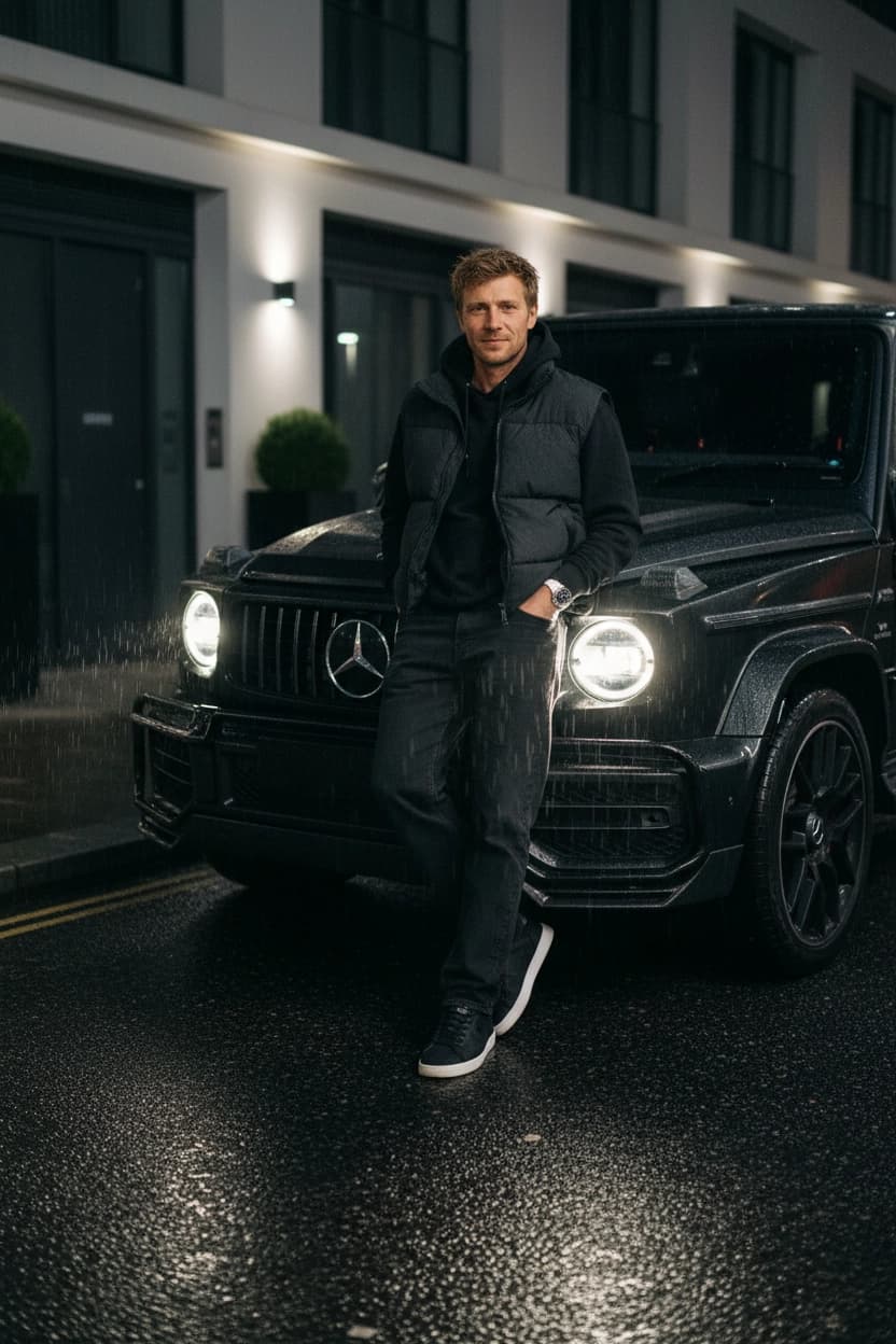 Тренд ИИ фотосессии: Ночной пульс города — пример ИИ-фото на Sorya.ru