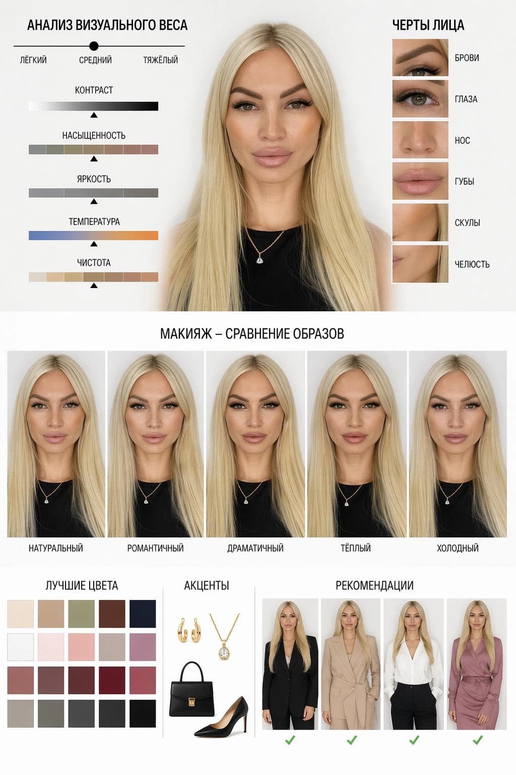Тренд ИИ фотосессии: ИИ-анализ визуального веса лица — пример ИИ-фото на Sorya.ru