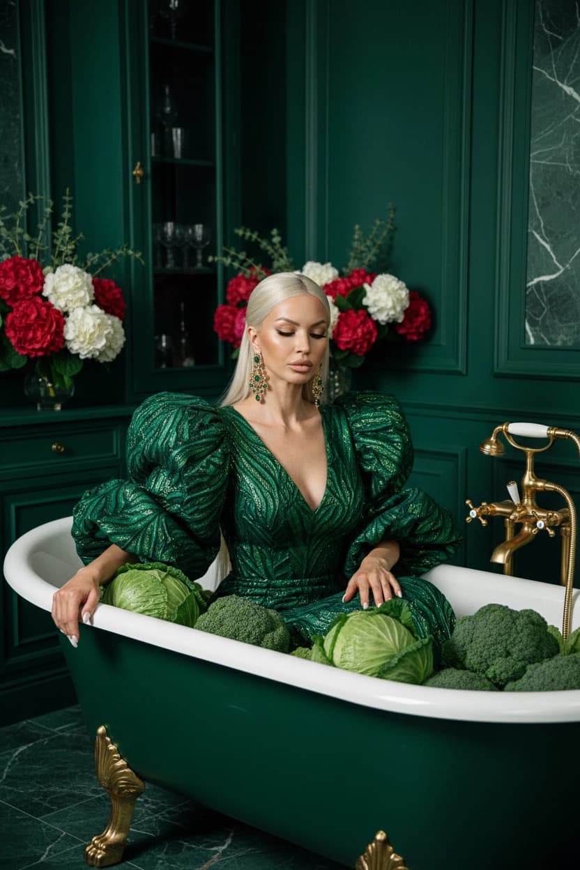 Тренд ИИ фотосессии: Вегетативная роскошь» — пример ИИ-фото на Sorya.ru