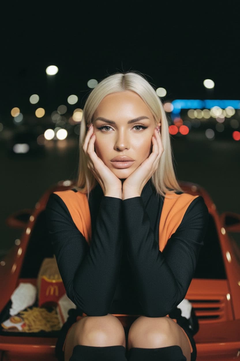 Вариант образа в стиле McGlamour в три часа ночи — ИИ генерация фото