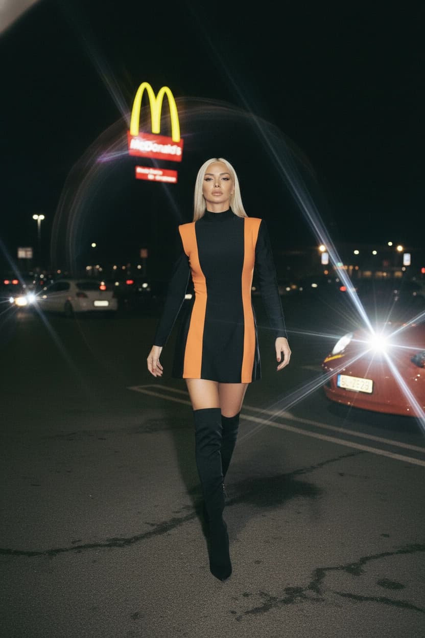 Вариант образа в стиле McGlamour в три часа ночи — ИИ генерация фото