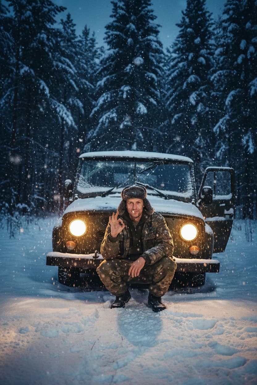 Тренд ИИ фотосессии: Ночной дозор — пример ИИ-фото на Sorya.ru