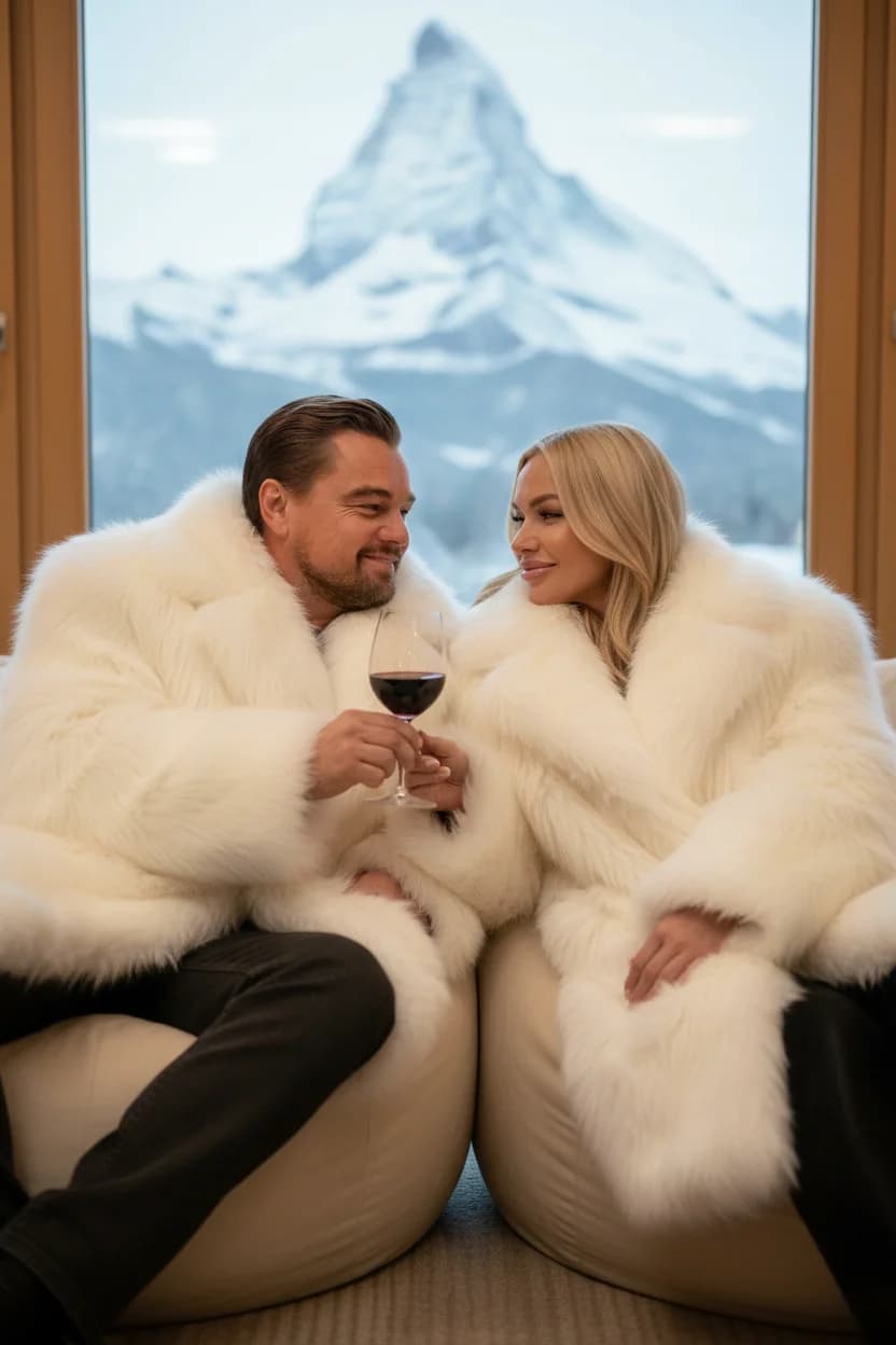 Тренд ИИ фотосессии: Роскошь Горнолыжного Курорта — пример ИИ-фото на Sorya.ru