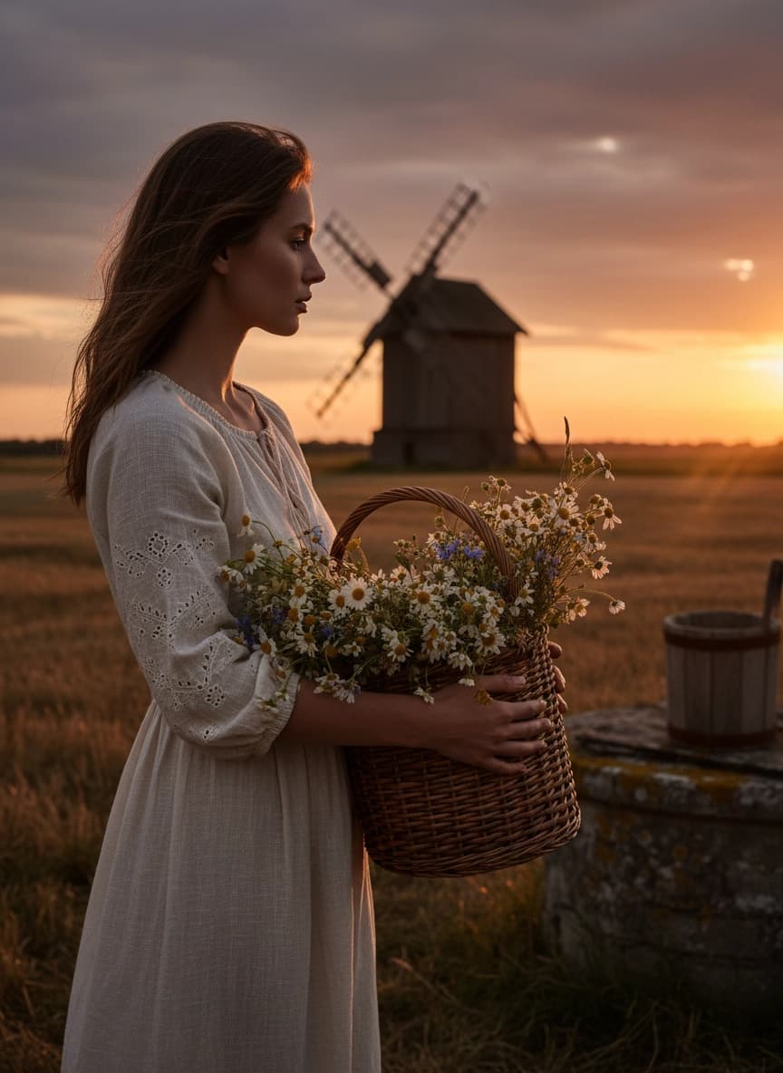 Пример портрета Фотосессия в деревне от нейросети Sorya