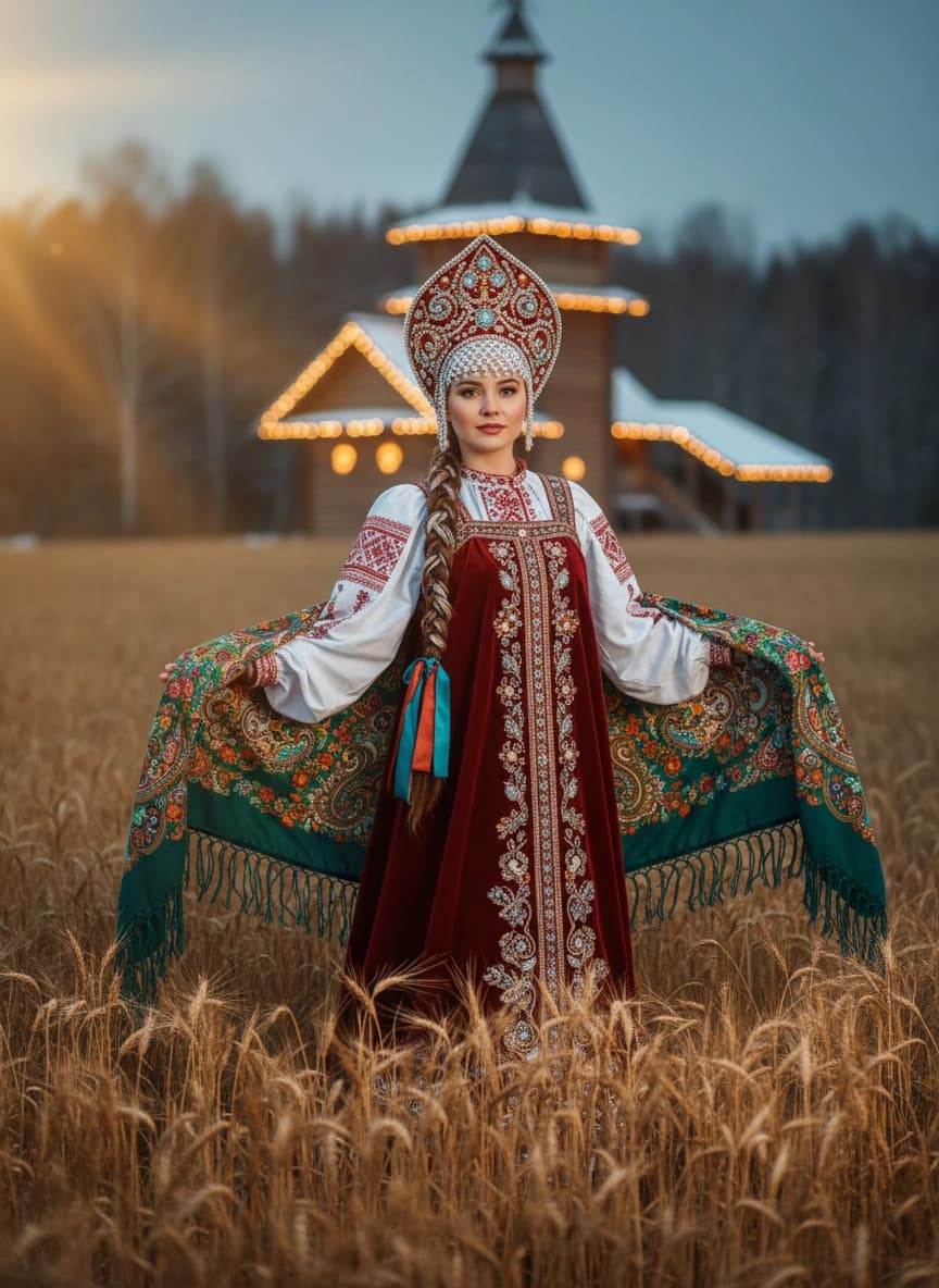 Вариант образа в стиле Фотосессия в русских народных образах — ИИ генерация фото