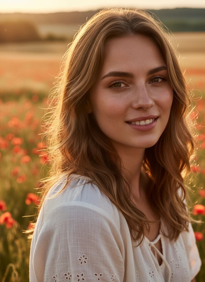 Креативная ИИ фотосессия: Летняя фотосессия — пример генерации Sorya.ru