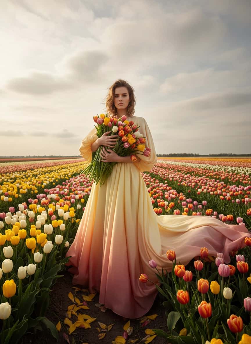 Пример ИИ фотосессии в стиле Фотосессия с тюльпанами — создано в Sorya.ru (5)
