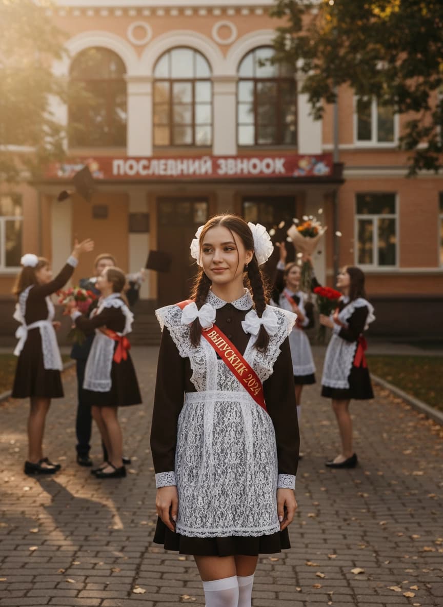 Вариант образа в стиле Фотосессия на последний звонок — ИИ генерация фото