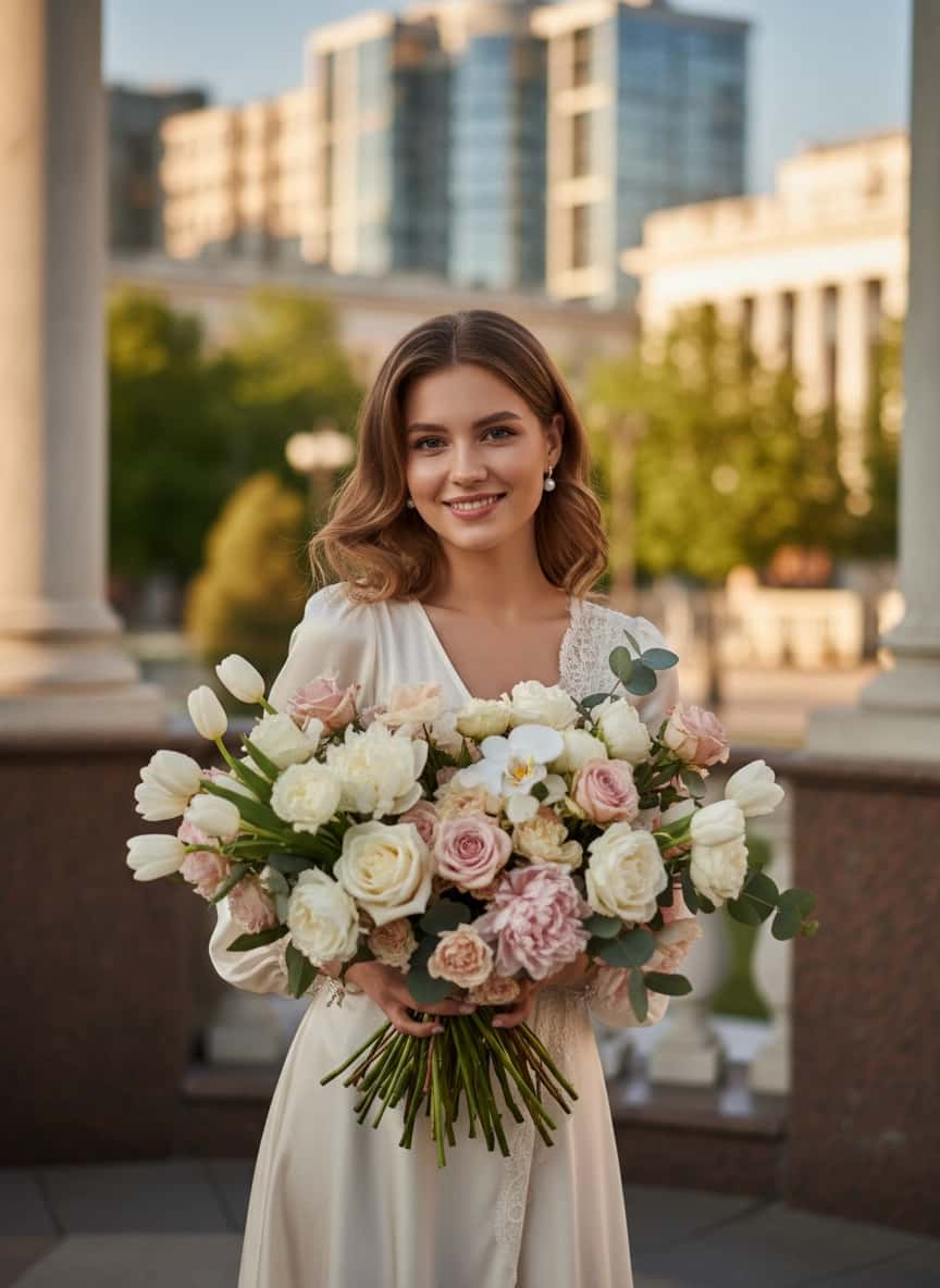 Пример ИИ фотосессии в стиле Фотосессия с букетом цветов — создано в Sorya.ru (5)