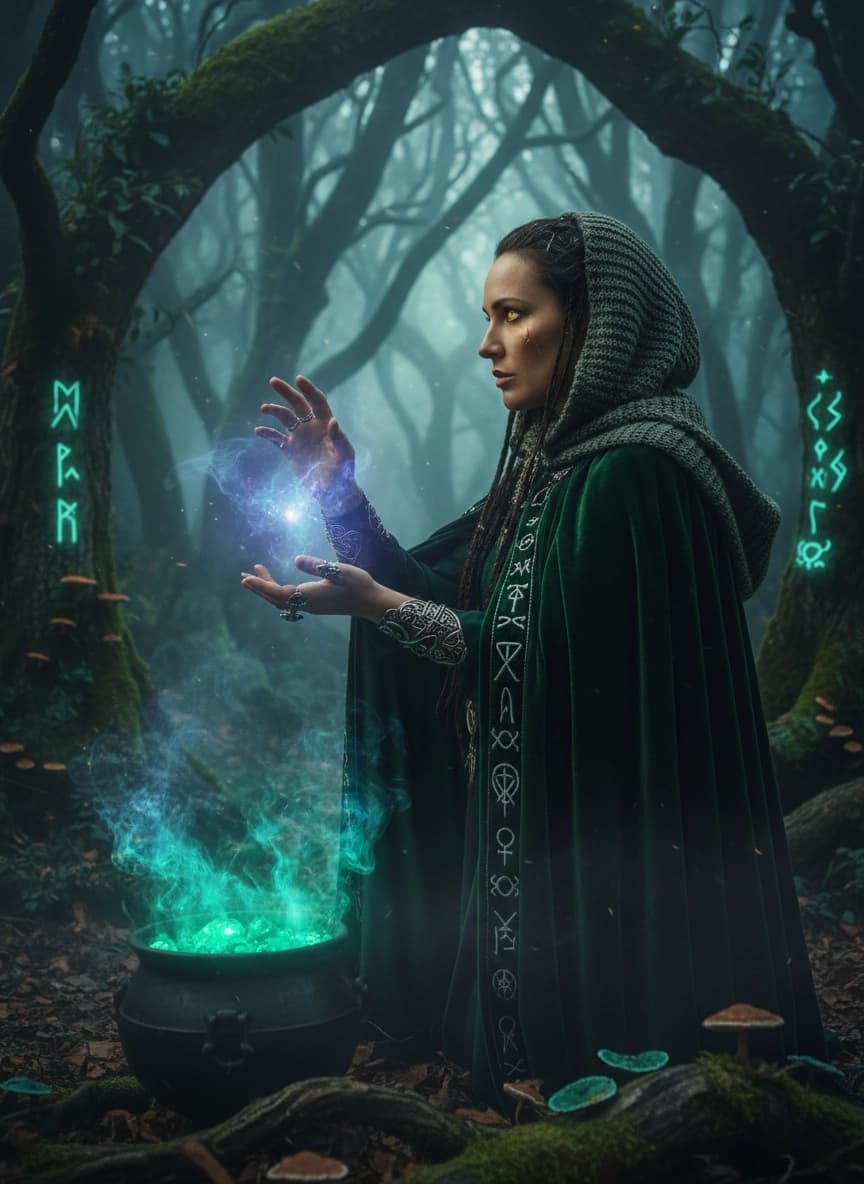 Пример портрета Фотосессия в образе ведьмы от нейросети Sorya
