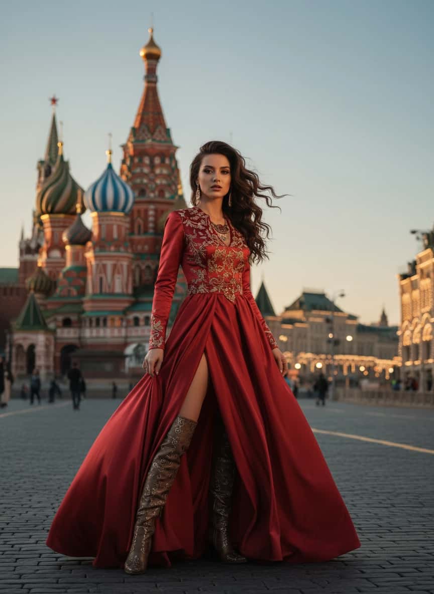 Вариант образа в стиле Фотосессия на Красной площади — ИИ генерация фото