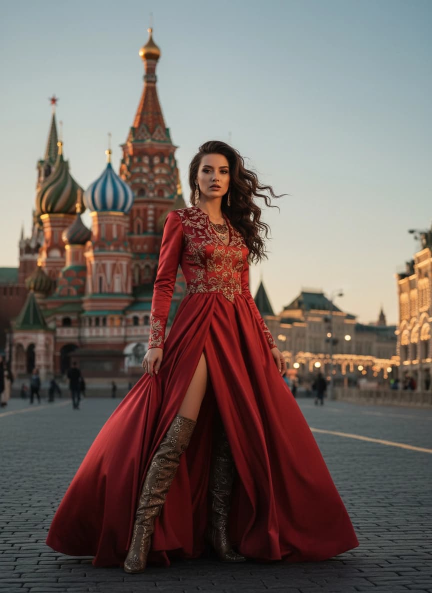 Вариант образа в стиле Фотосессия на Красной площади — ИИ генерация фото