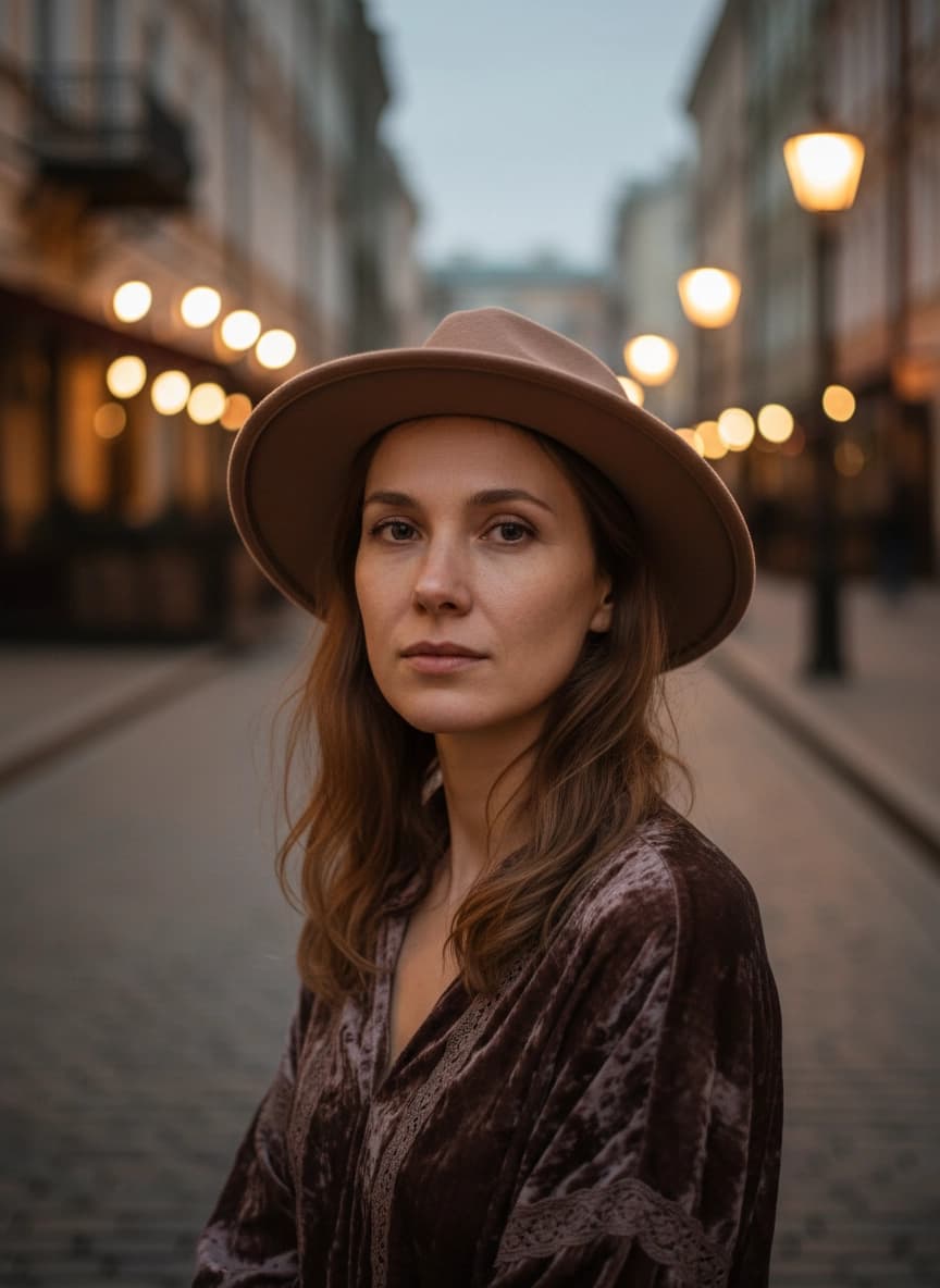 Идея для ИИ фотосессии: Фотосессия на Московском Арбате — пример генерации нейросети Sorya