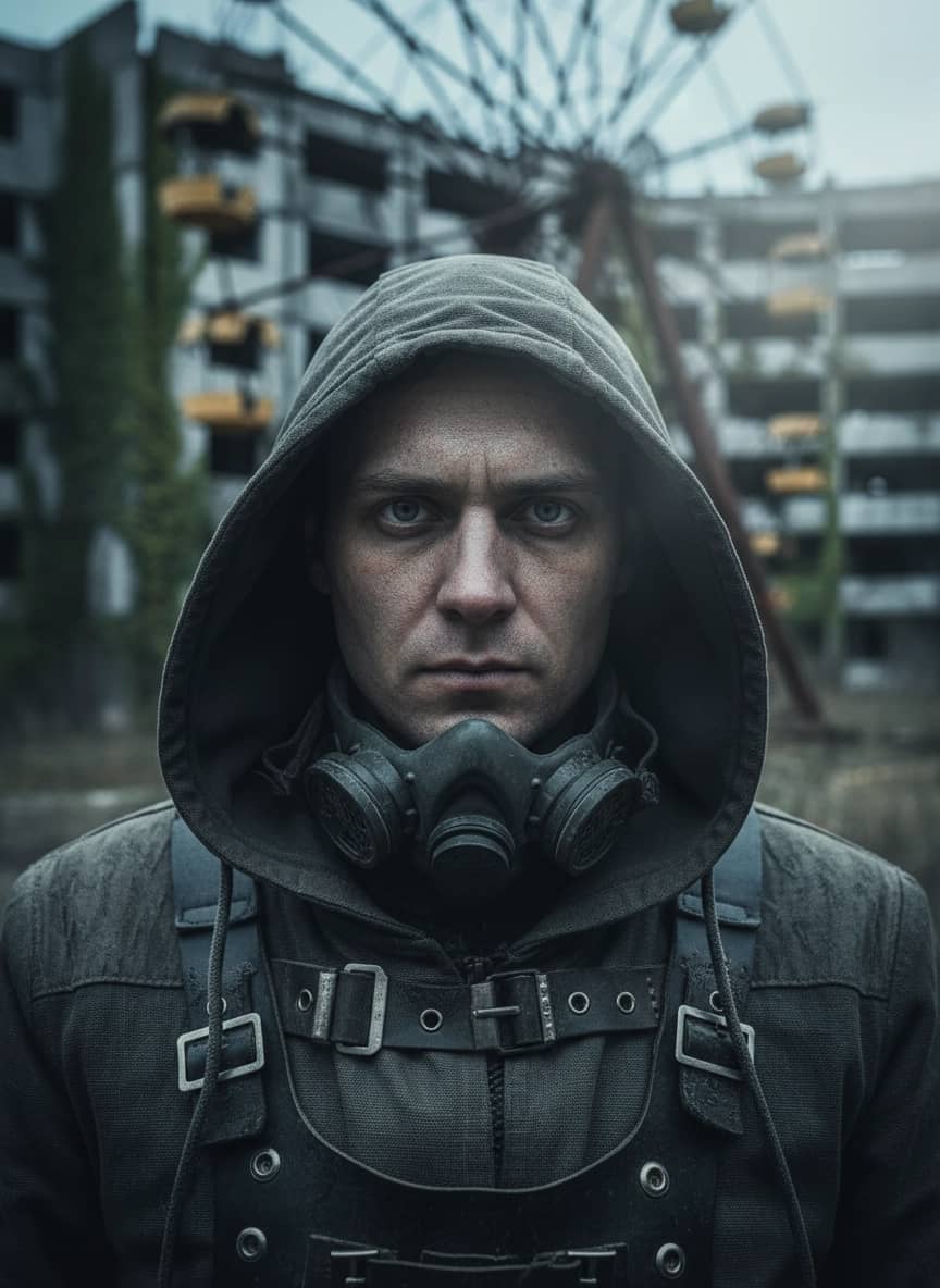 Креативная ИИ фотосессия: Фотосессия Чернобыль — пример генерации Sorya.ru