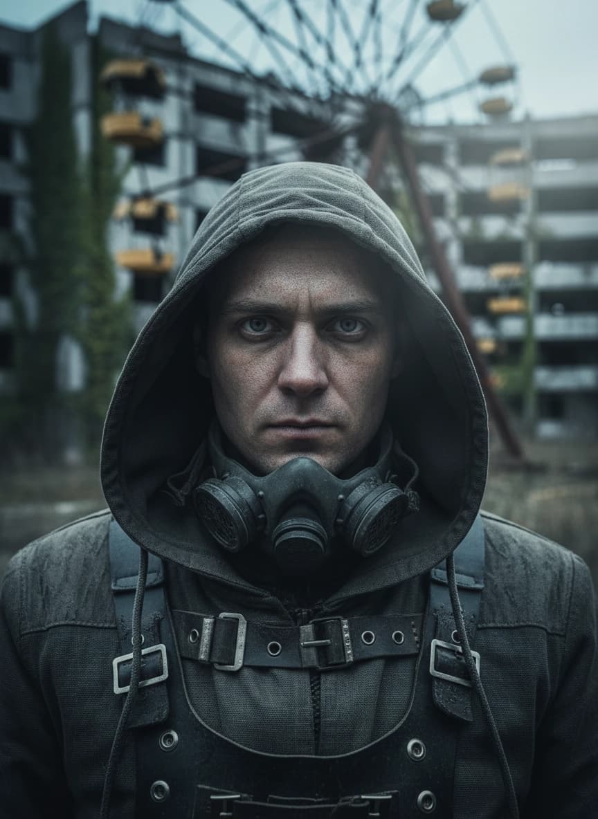 Креативная ИИ фотосессия: Фотосессия Чернобыль — пример генерации Sorya.ru