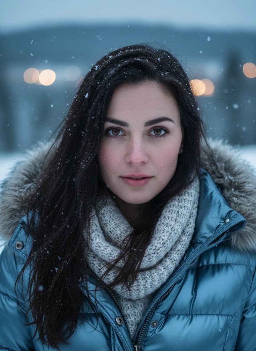 Креативная ИИ фотосессия: Зимняя фотосессия — пример генерации Sorya.ru