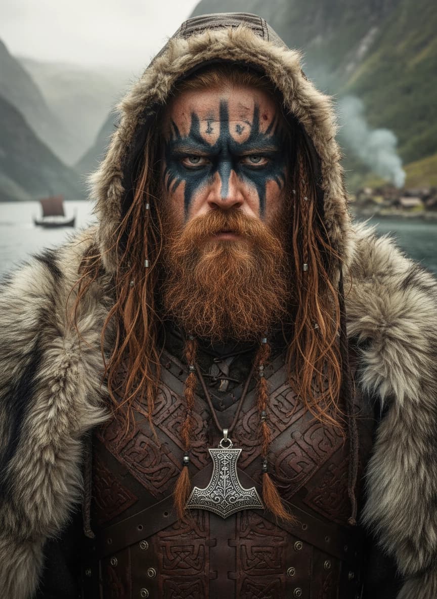 Креативная ИИ фотосессия: Фотосессия викинги — пример генерации Sorya.ru