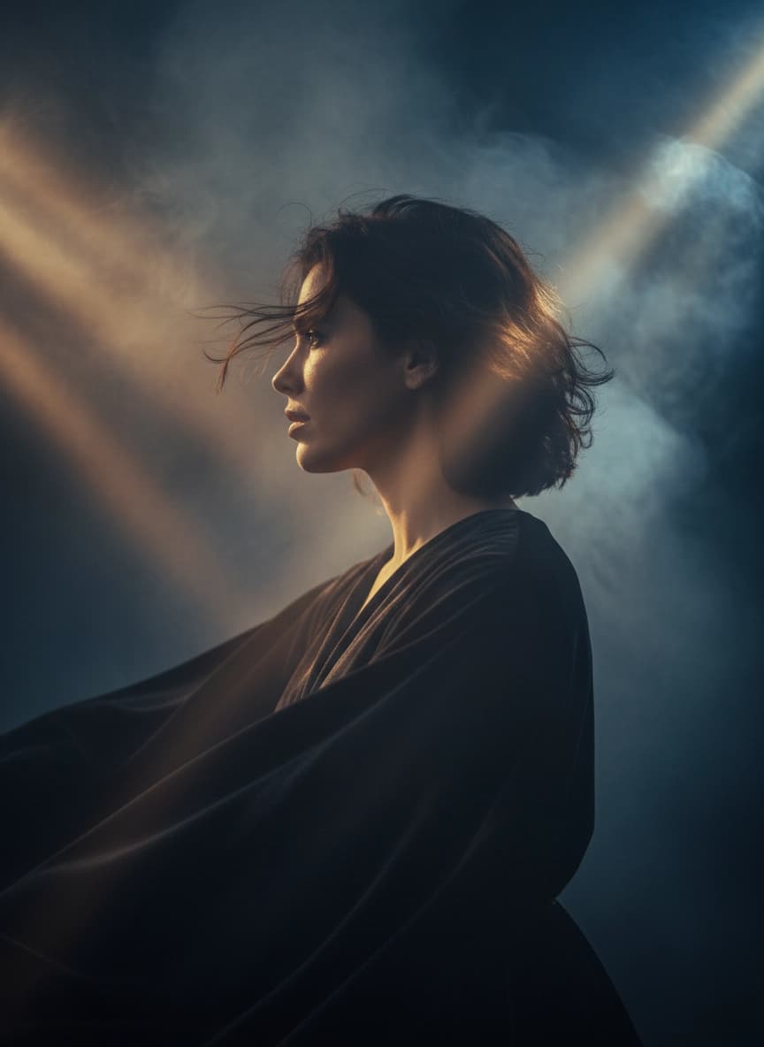 Пример портрета Фотосессия в дыму от нейросети Sorya