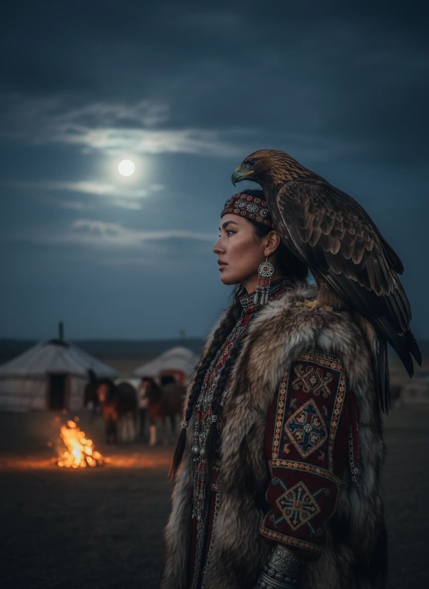 Пример портрета Фотосессия в стиле кочевника от нейросети Sorya