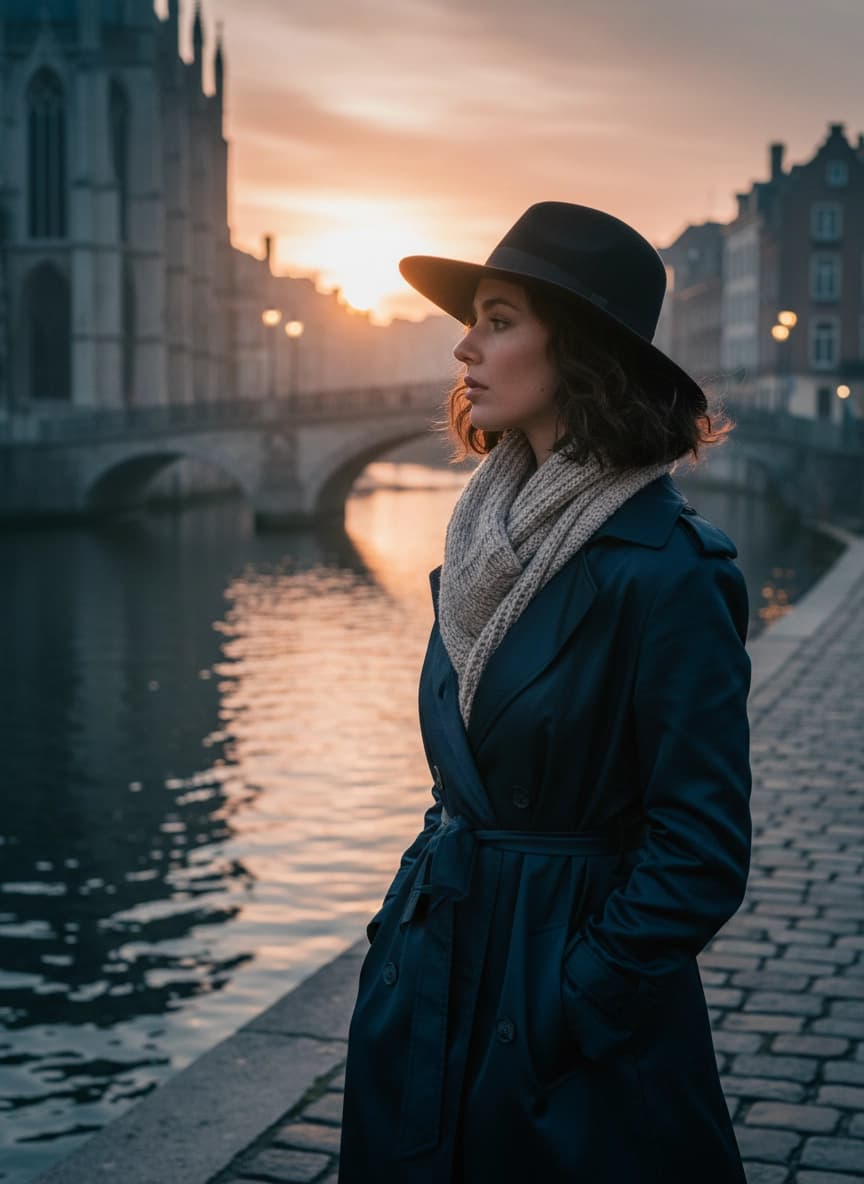 Пример портрета Фотосессия у набережной от нейросети Sorya