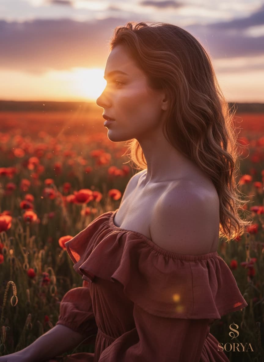 Пример портрета Летняя фотосессия от нейросети Sorya