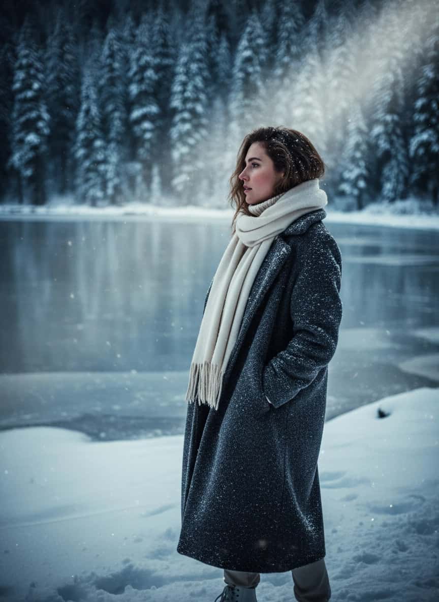 Пример портрета Зимняя фотосессия от нейросети Sorya