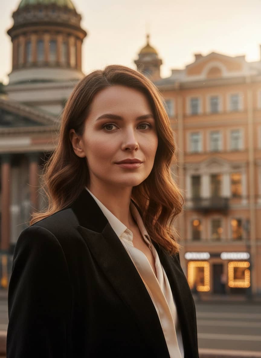 Креативная ИИ фотосессия: Фотосессия на Невском проспекте — пример генерации Sorya.ru