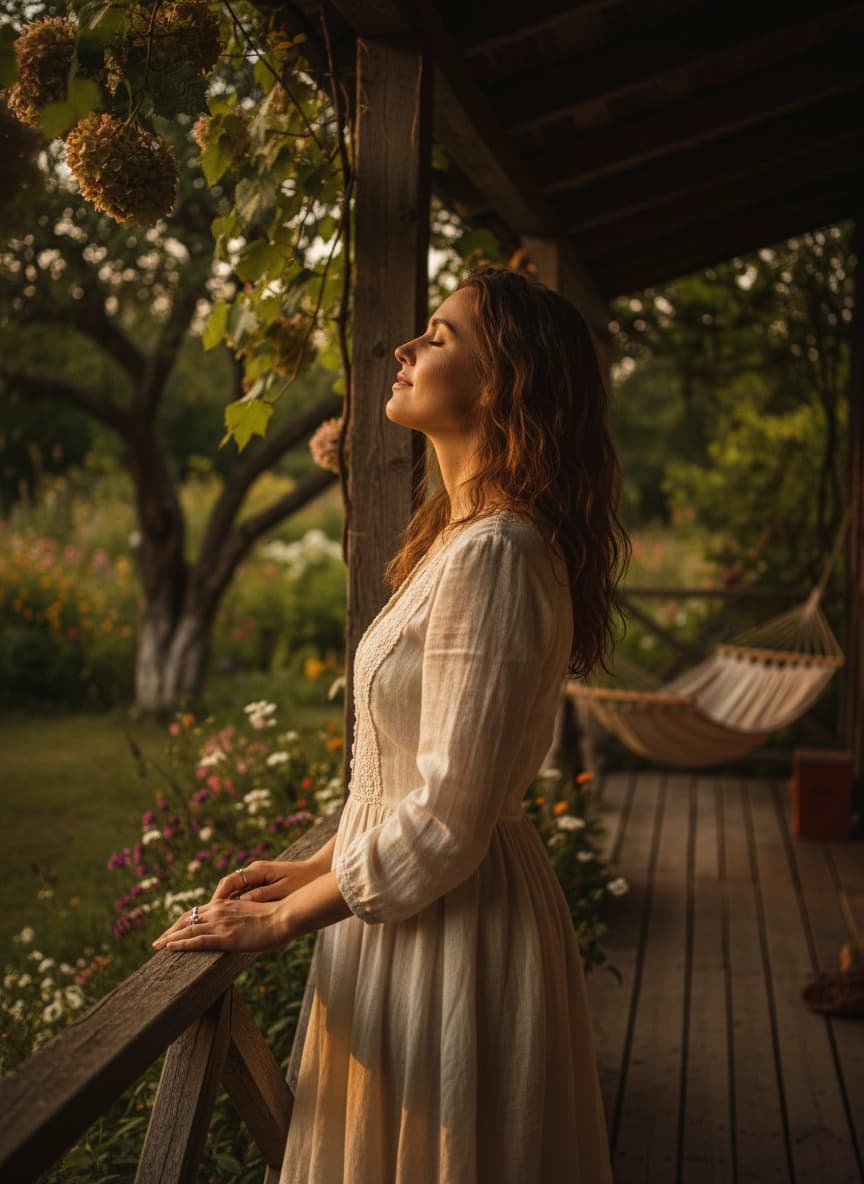 Пример портрета Фотосессия на даче от нейросети Sorya