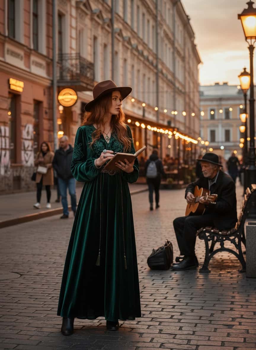 Вариант образа в стиле Фотосессия на Московском Арбате — ИИ генерация фото