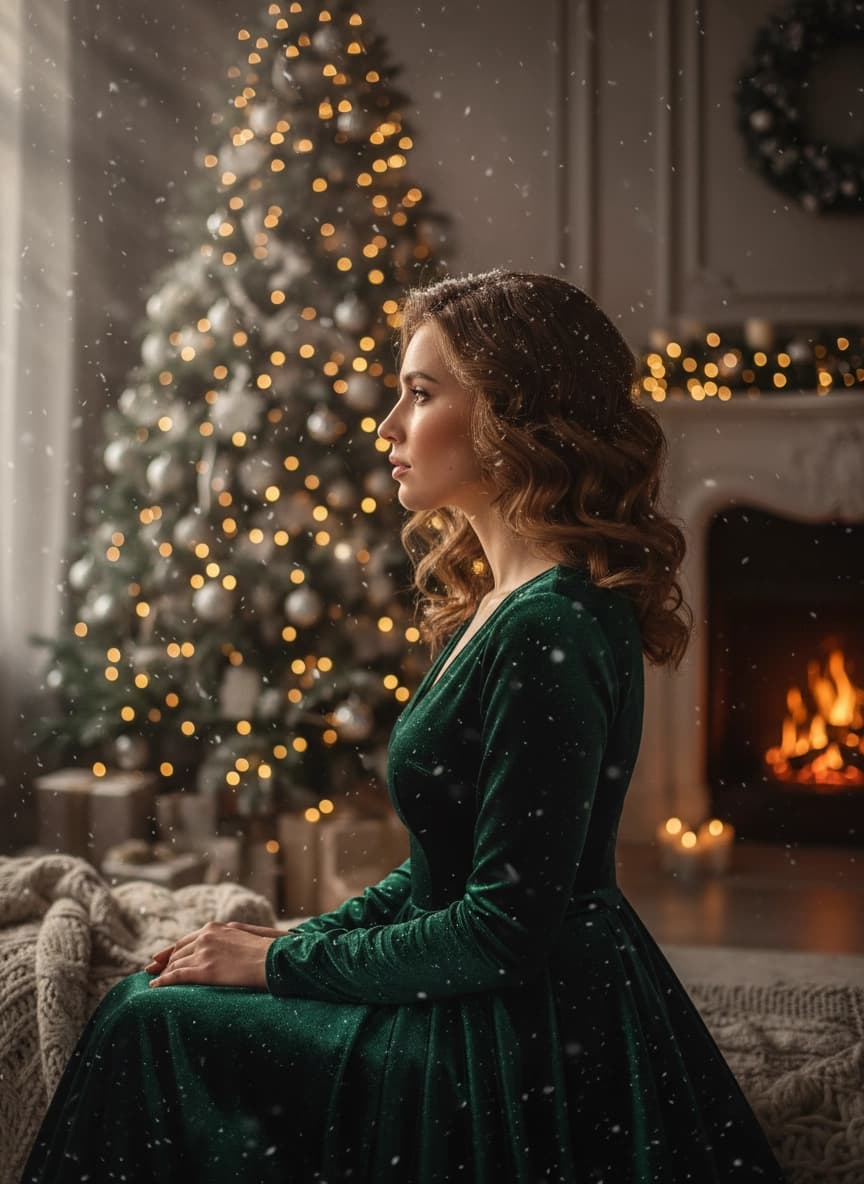 Пример портрета Новогодняя фотосессия от нейросети Sorya