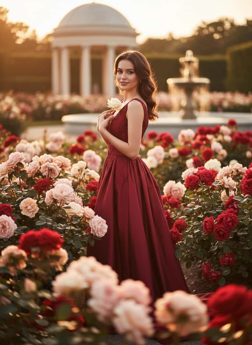 Пример портрета Фотосессия с розами от нейросети Sorya