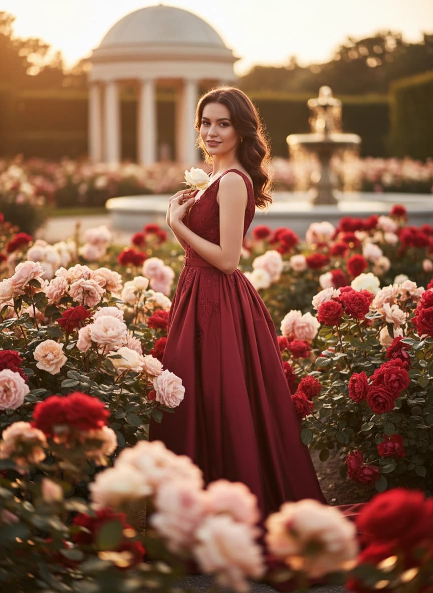 Пример портрета Фотосессия с розами от нейросети Sorya